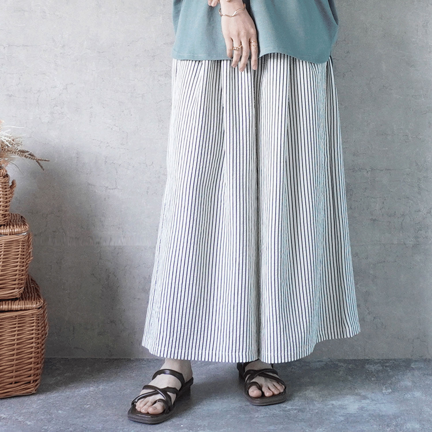 nod ストライプフレアパンツ - 画像9