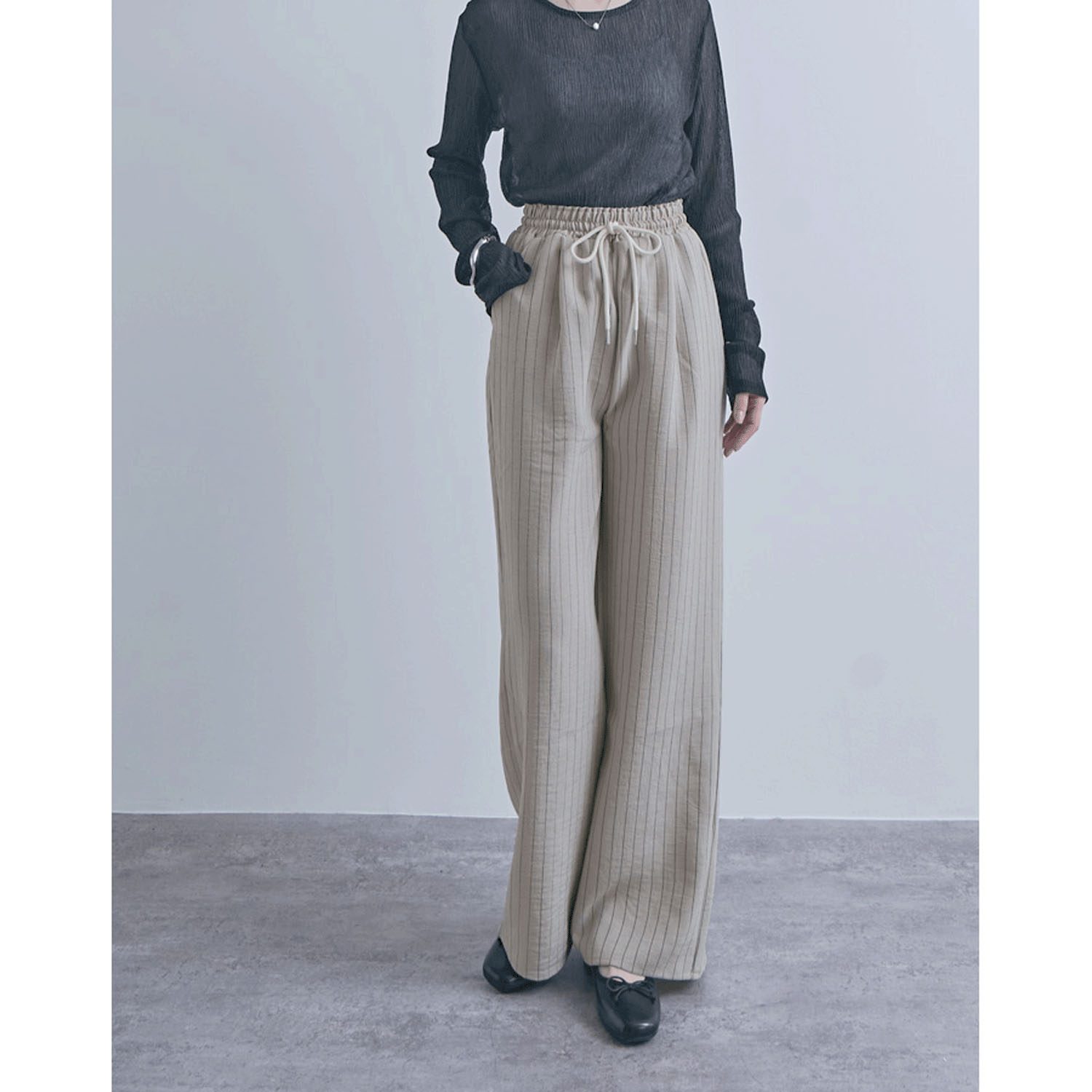 麻調イージーパンツ - 画像11