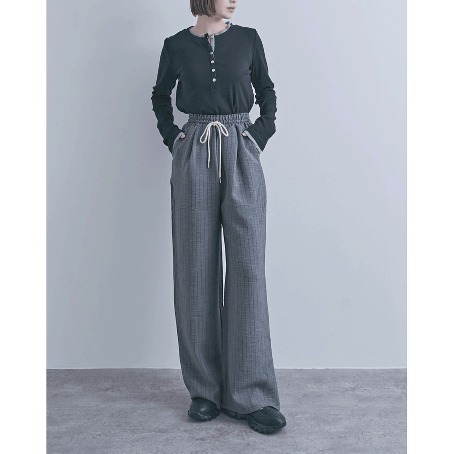 麻調イージーパンツ - 画像3