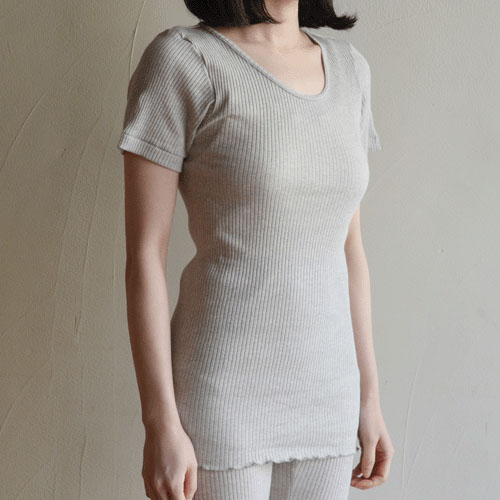 天衣無縫 リブ半袖シャツ