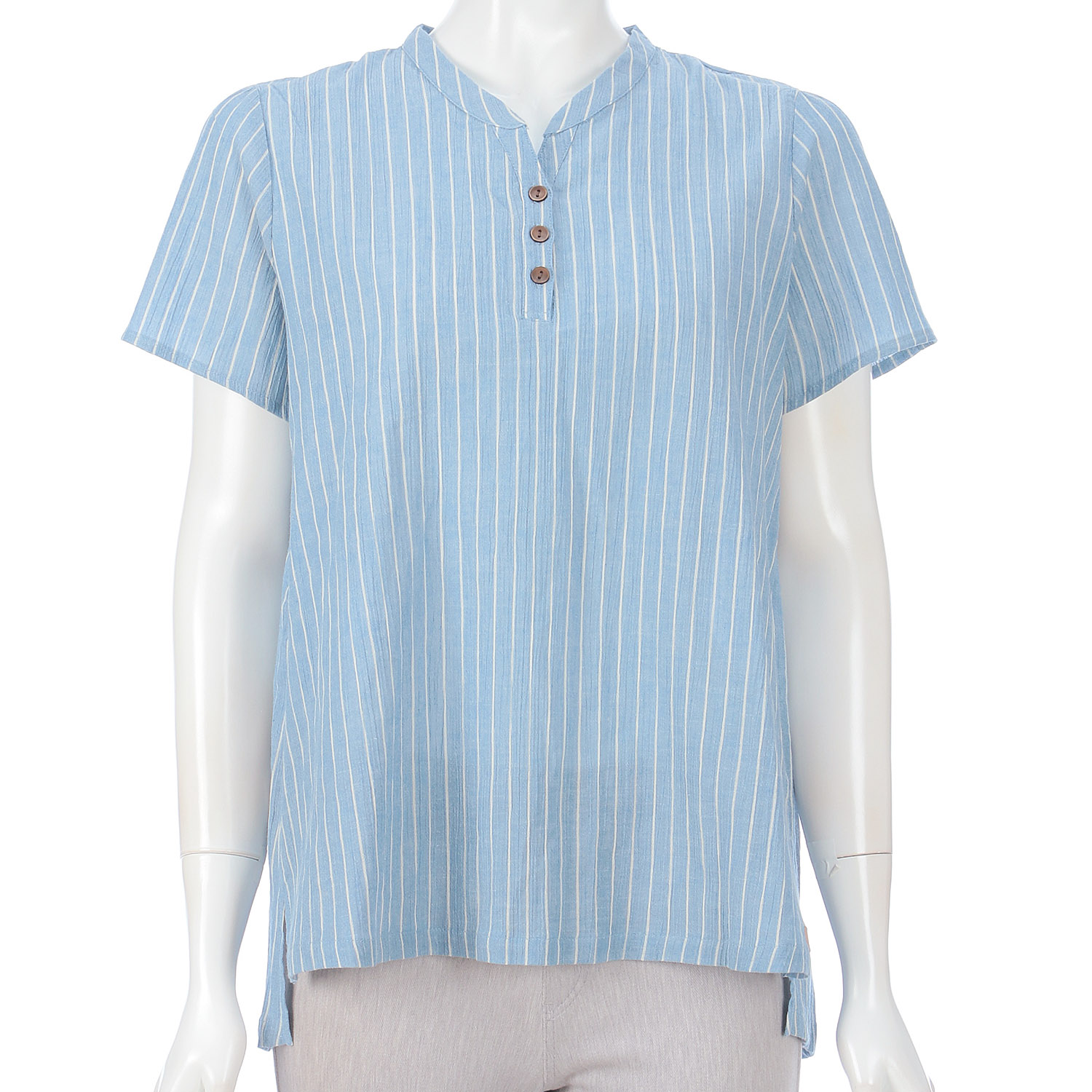 HOME BY TEMPUR ヘンリーネック半袖シャツ - 画像1