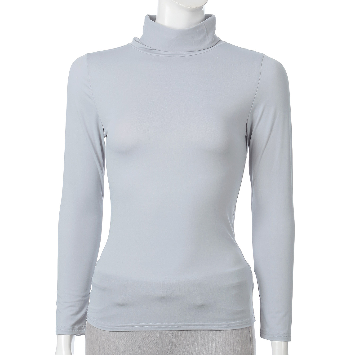 さらっと着て日焼け対策 耳紐付きタートルネックシャツ - 画像1