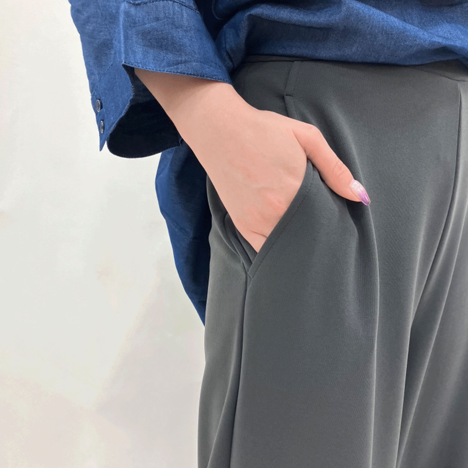 ピタッツ 通年素材（インレック）ワイドパンツ - 画像13