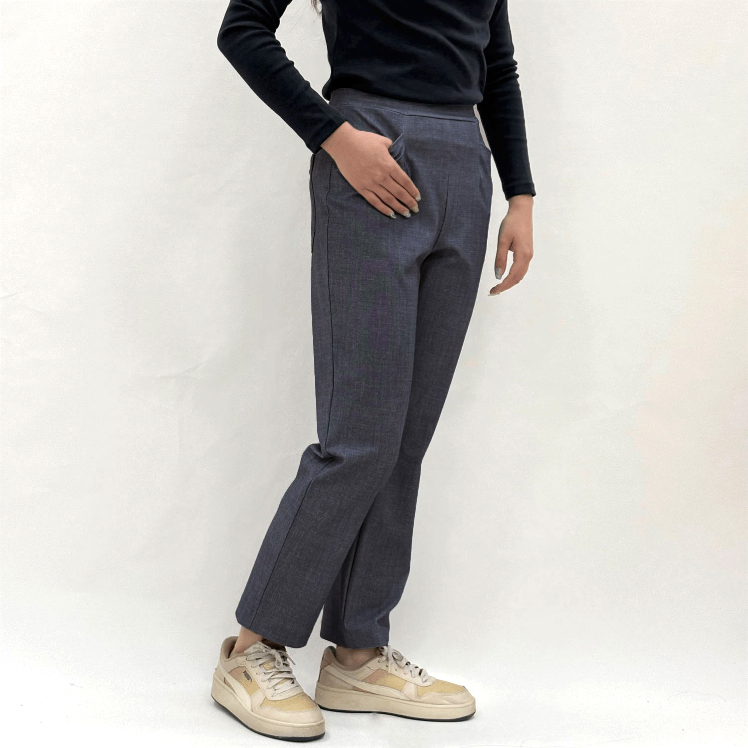 ピタッツ メッシュハイテンションデニムプリントストレートパンツ - 画像21