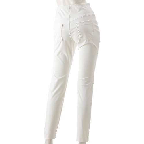 ピタッツ バックポケット付スティックパンツ 白 - 画像2