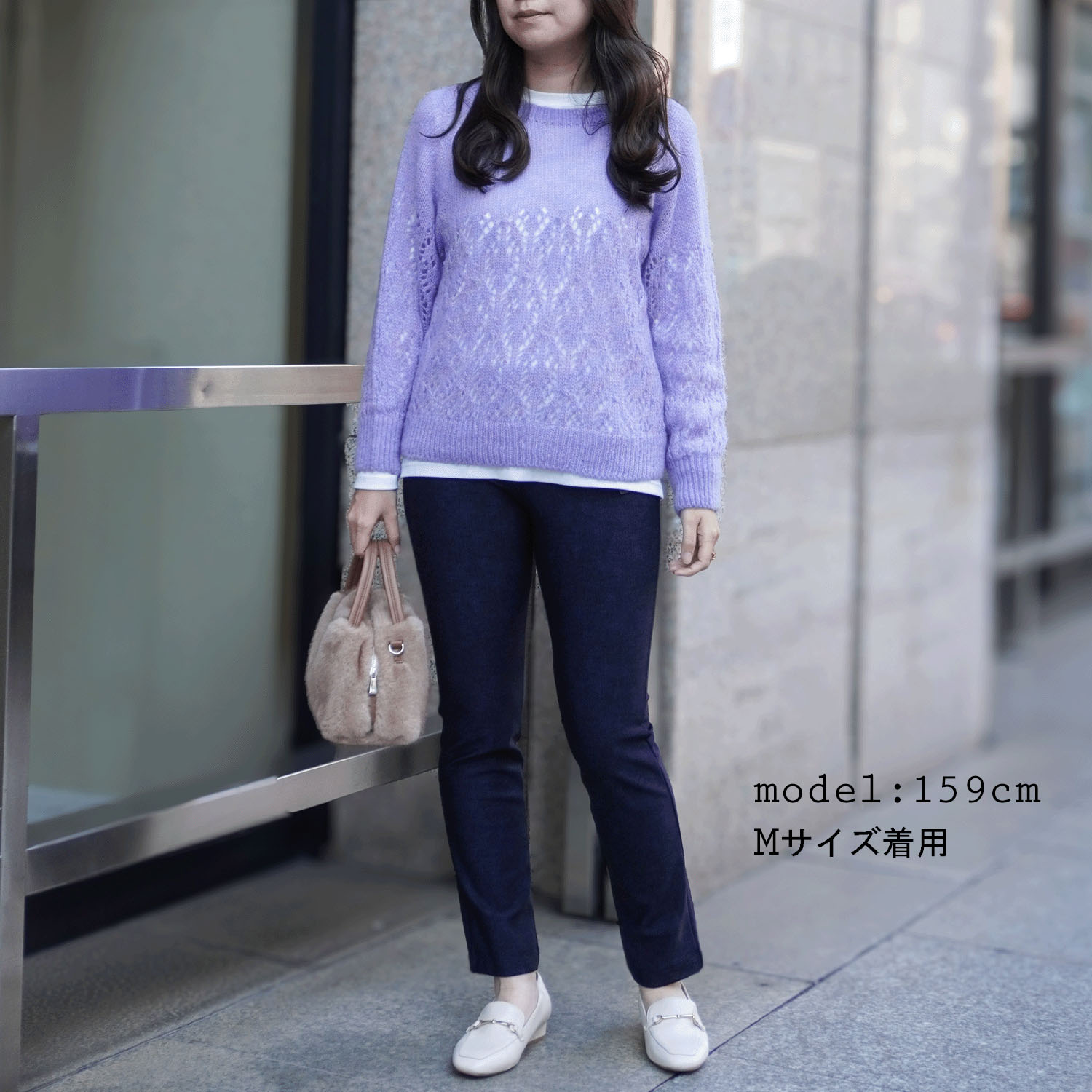 ピタッツ 裏起毛 スティックパンツ デニムプリント - 画像2