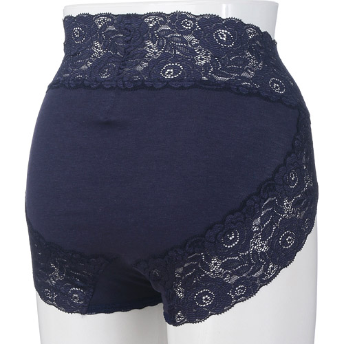 【在庫限り】薔薇レースショーツ 濃紺M - 画像2