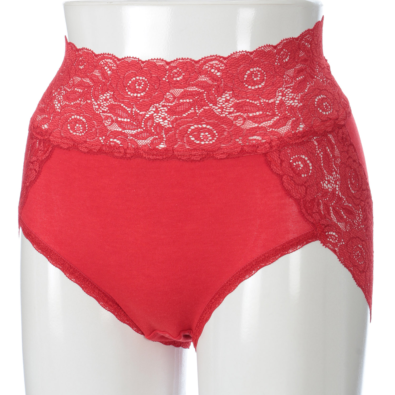 【新品番】薔薇レースショーツ 赤LL - 画像1