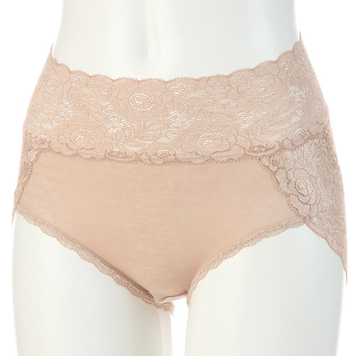【予約可能品】薔薇レースショーツ モカベージュLL - 画像1
