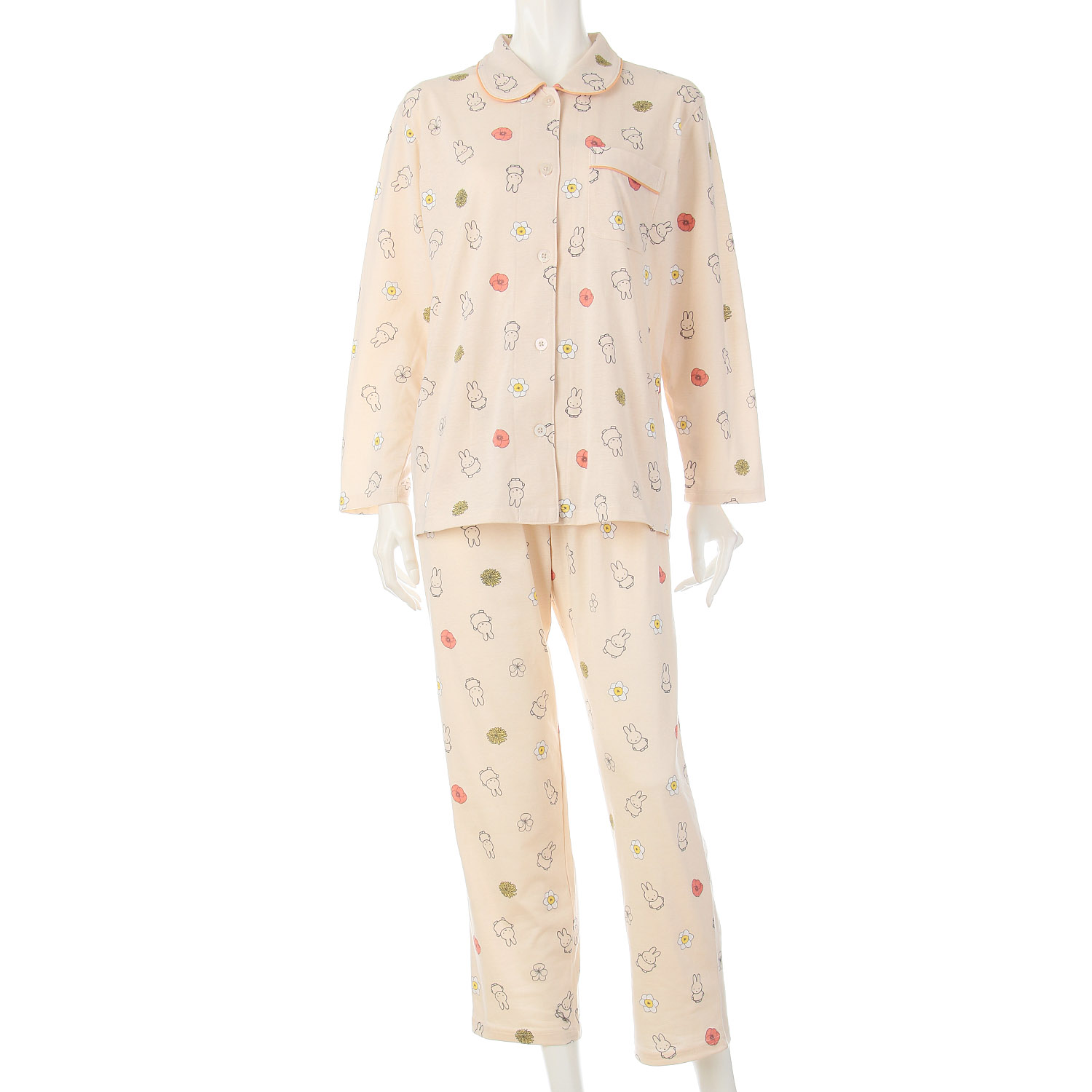 miffy 天竺総柄プリント 長袖長パンツシャツパジャマ  レディース - 画像2