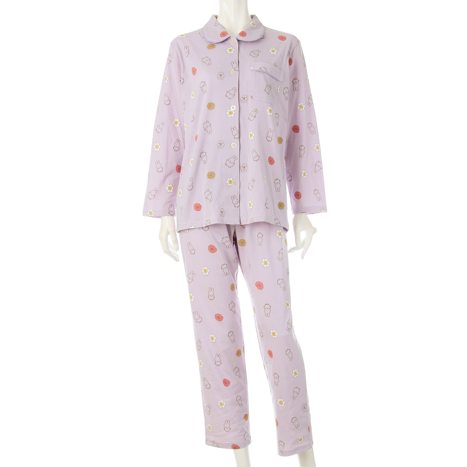miffy 天竺総柄プリント 長袖長パンツシャツパジャマ  レディース - 画像3