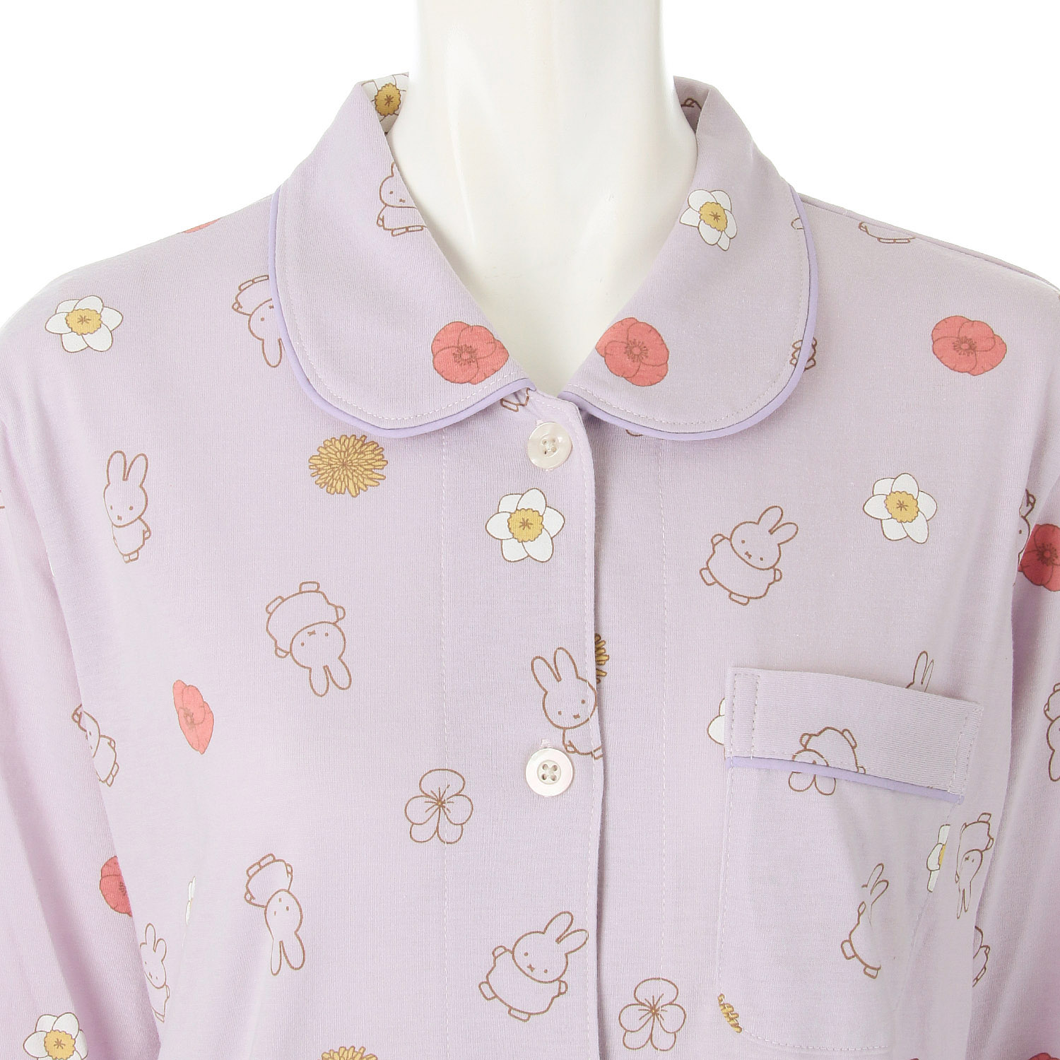 miffy 天竺総柄プリント 長袖長パンツシャツパジャマ  レディース - 画像5