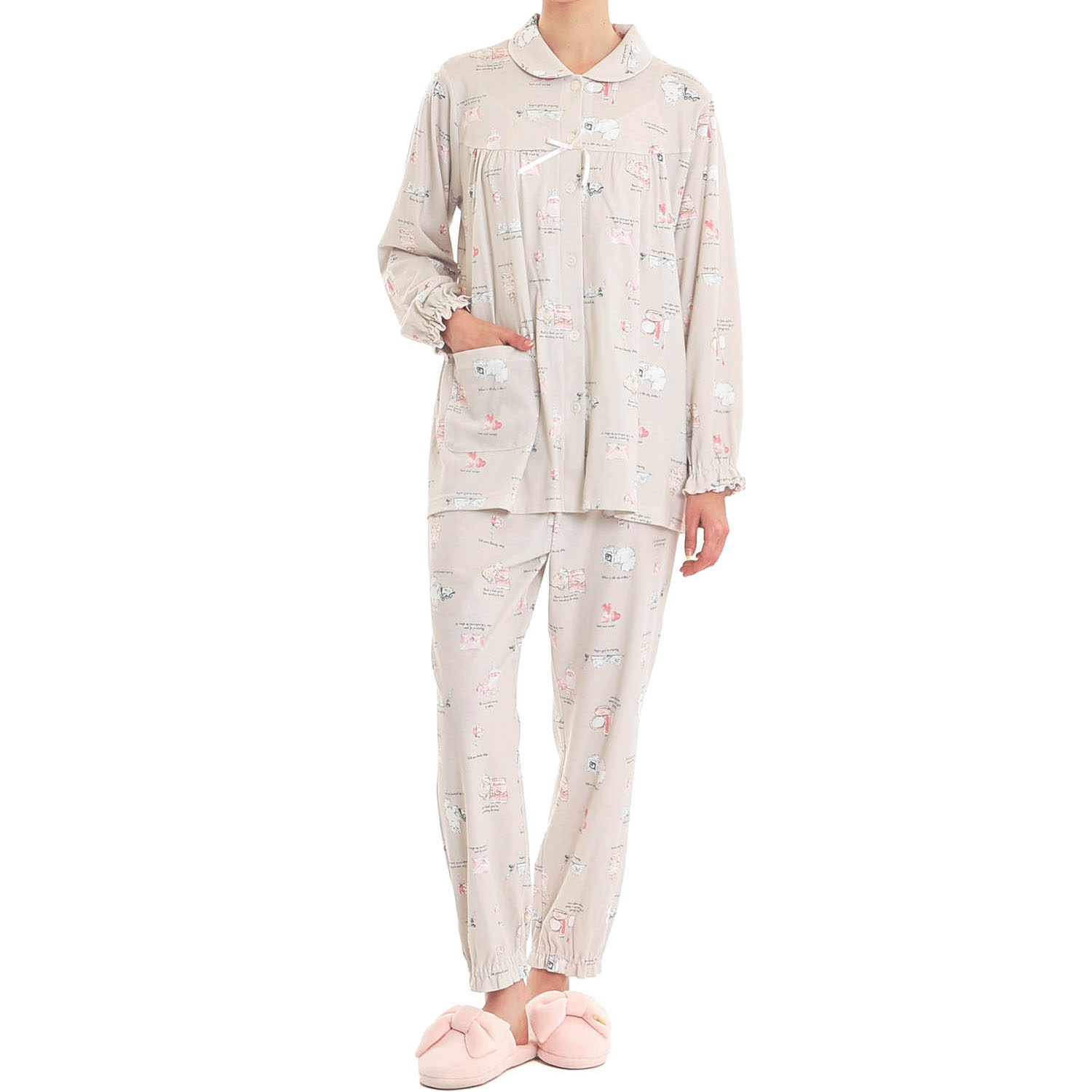 Narue スムースレディキャットギャザーパジャマ - 画像11