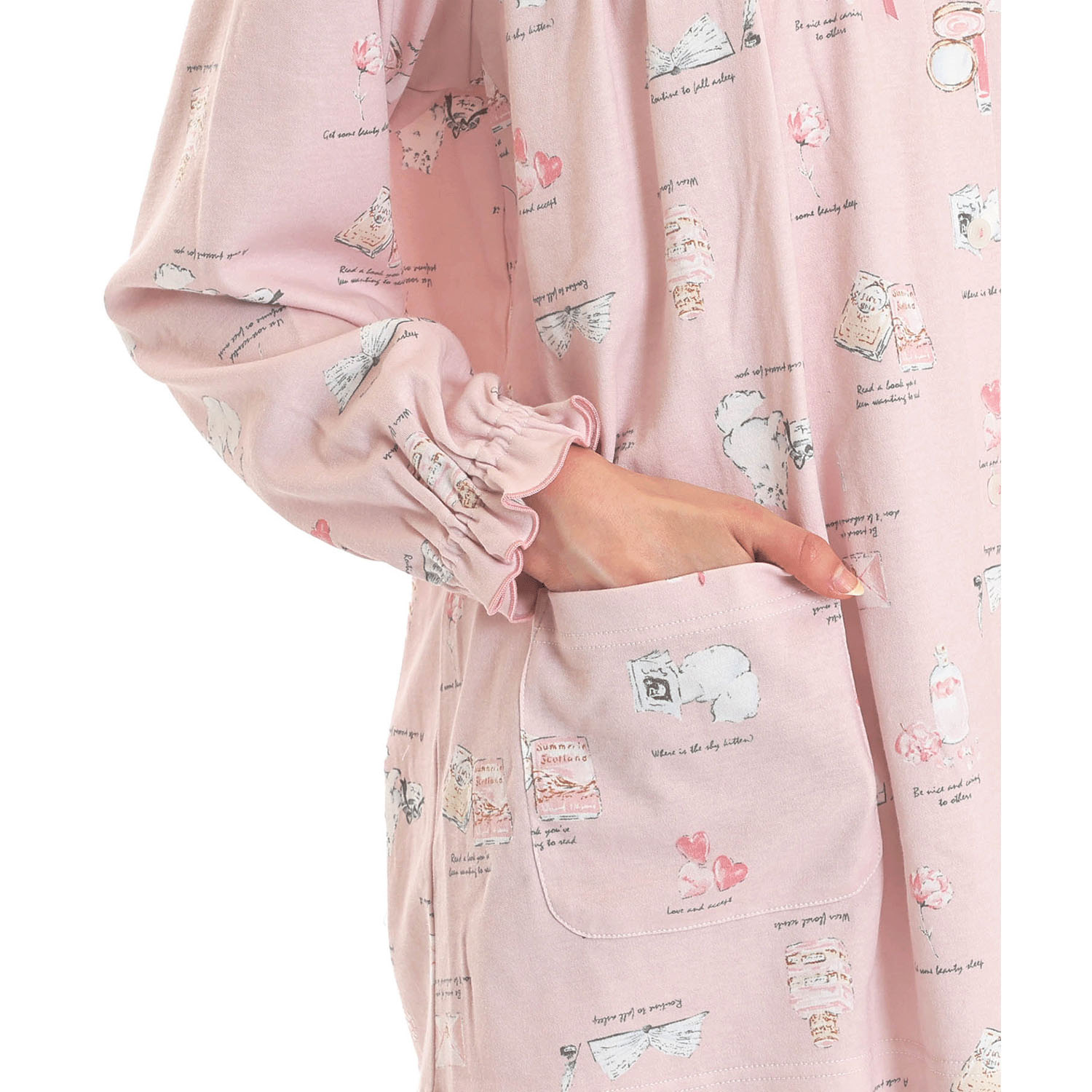 Narue スムースレディキャットギャザーパジャマ - 画像21