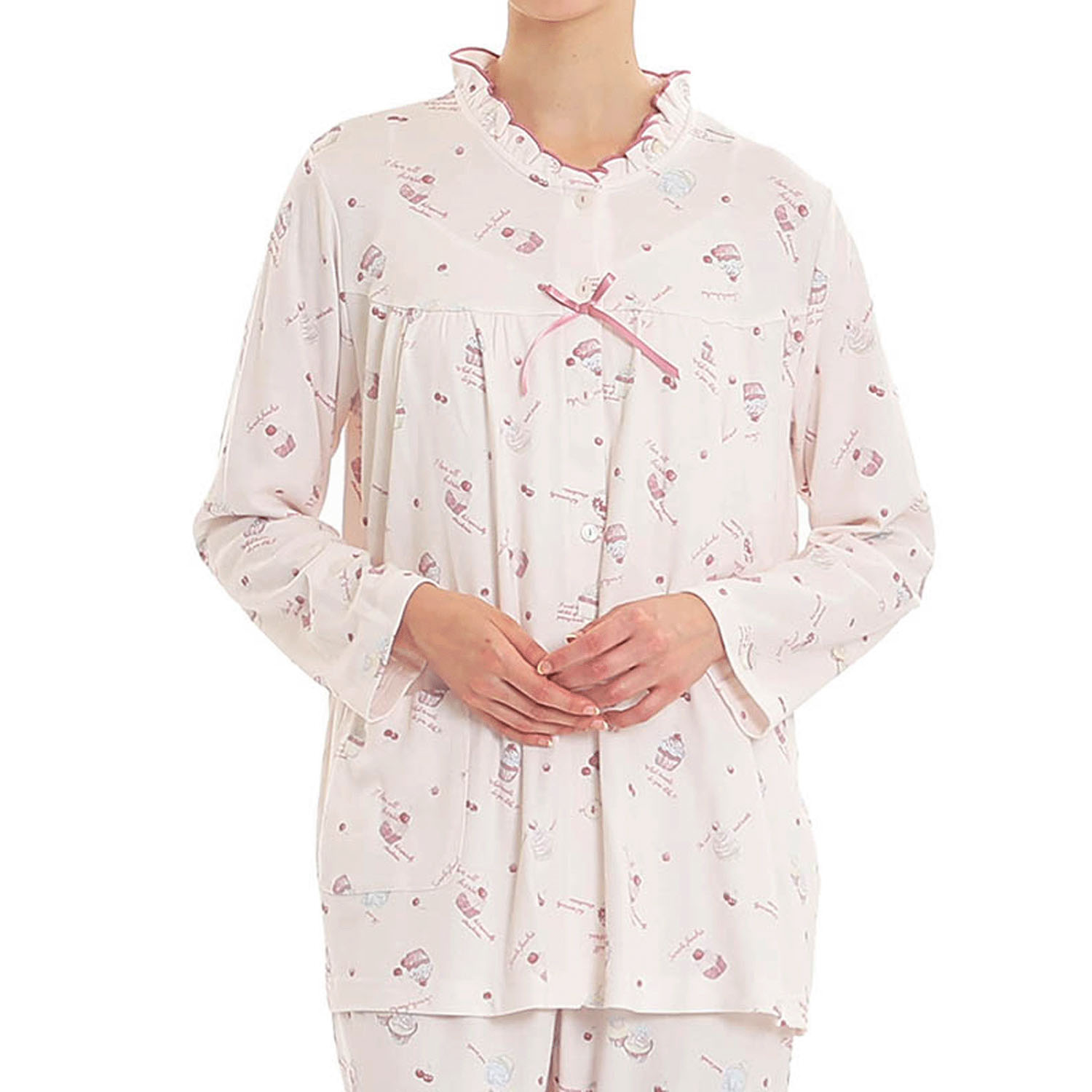 Narue スムースカップケーキギャザーパジャマ - 画像15