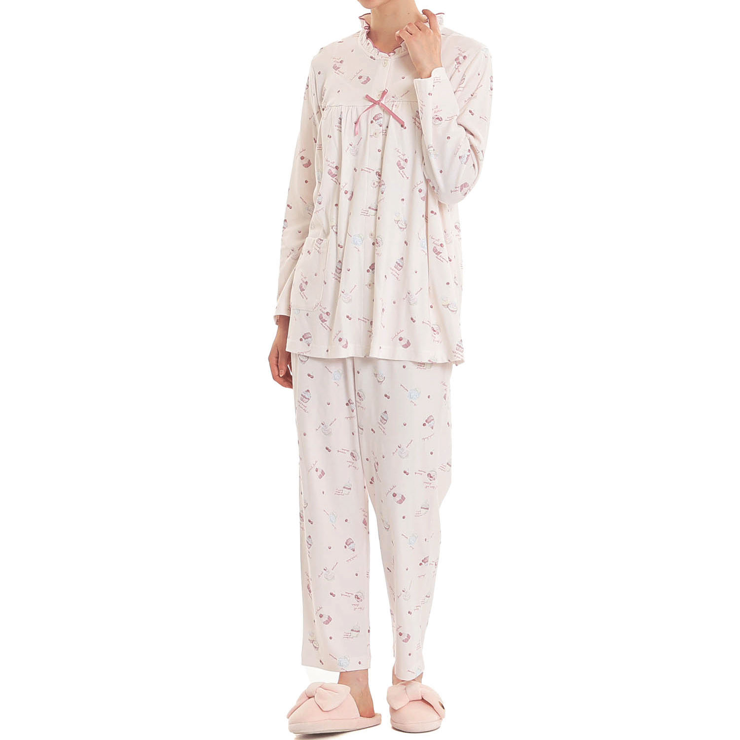 Narue スムースカップケーキギャザーパジャマ - 画像16