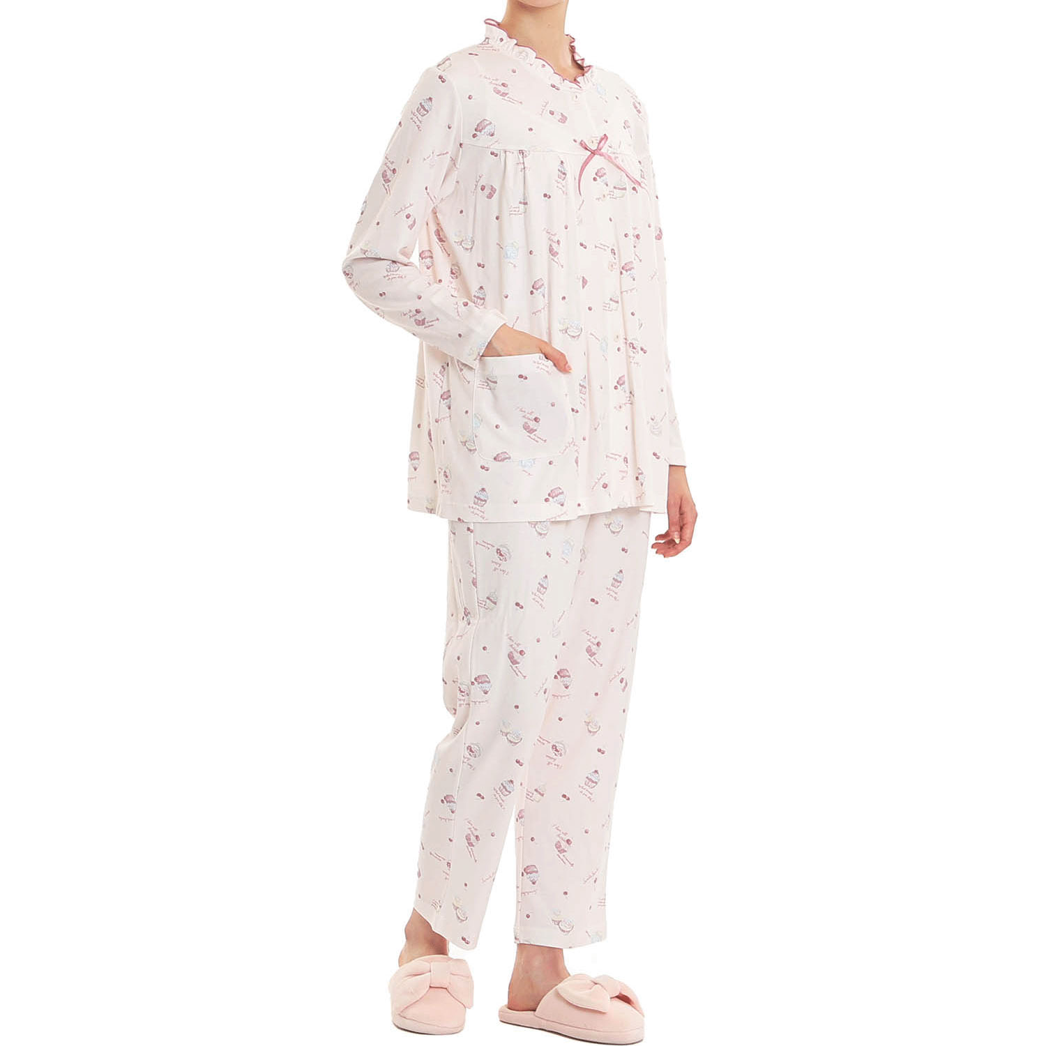 Narue スムースカップケーキギャザーパジャマ - 画像17