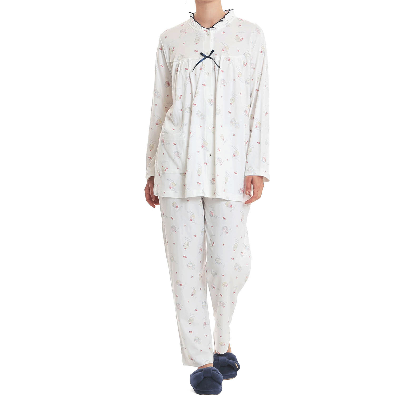 Narue スムースカップケーキギャザーパジャマ - 画像3