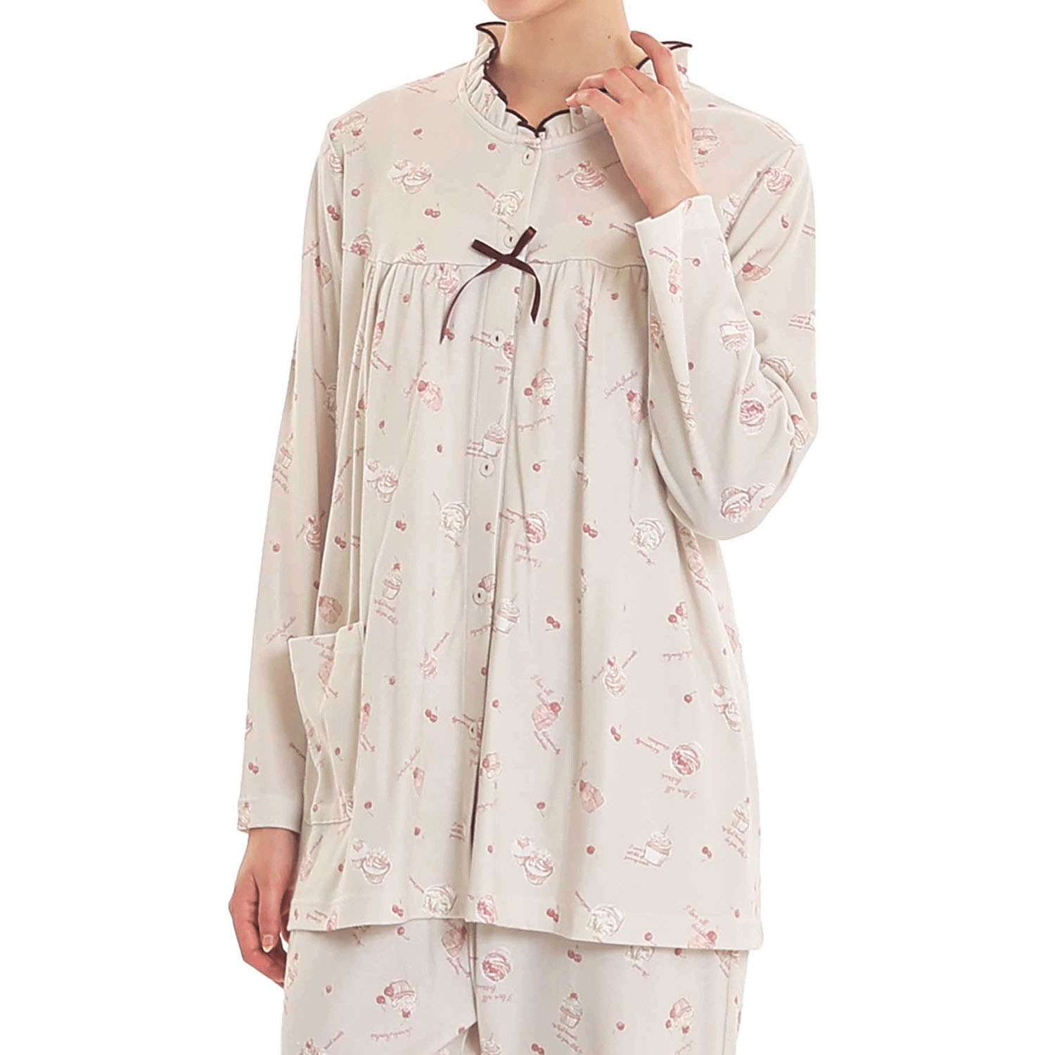 Narue スムースカップケーキギャザーパジャマ - 画像8