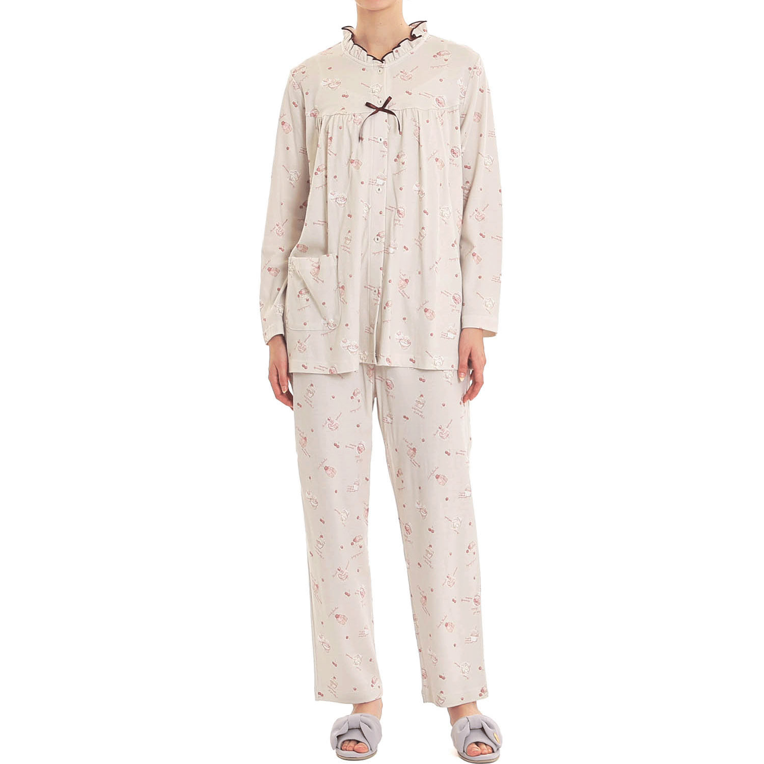 Narue スムースカップケーキギャザーパジャマ - 画像10