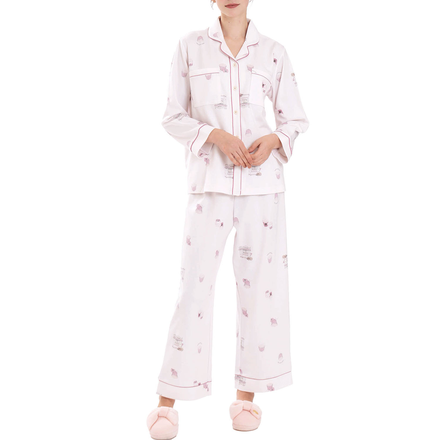 Nerue エアーニットハッピーポップコーン テーラードパジャマ - 画像11