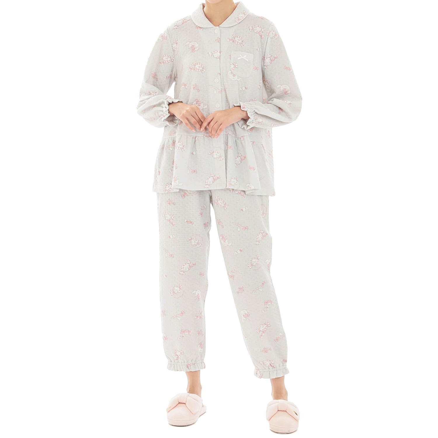 Narue 接結（綿入り）ボンボンキャットシャツパジャマ - 画像11