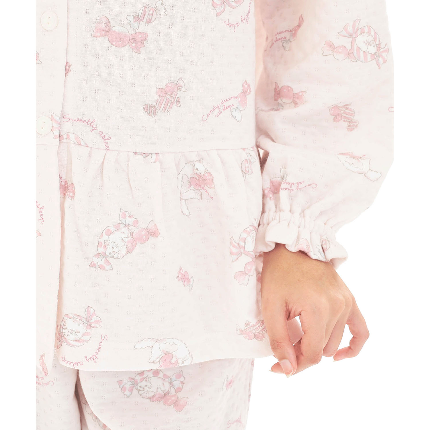 Narue 接結（綿入り）ボンボンキャットシャツパジャマ - 画像22