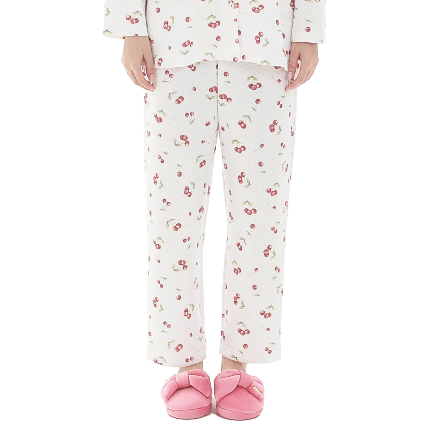 Narue 接結（綿入り）チェリーシャツパジャマ - 画像6