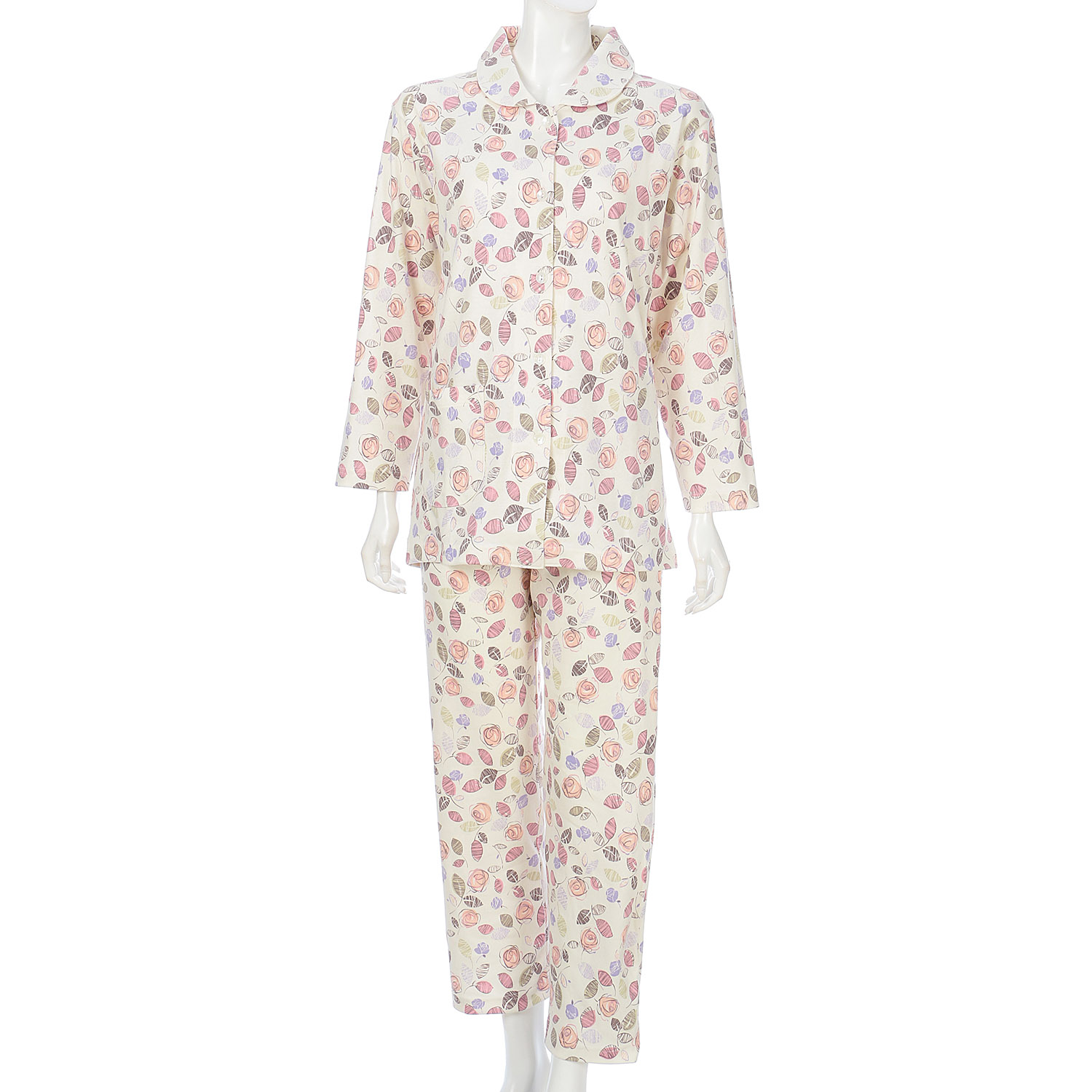 婦人綿100％スムースパジャマ M、L 日本製