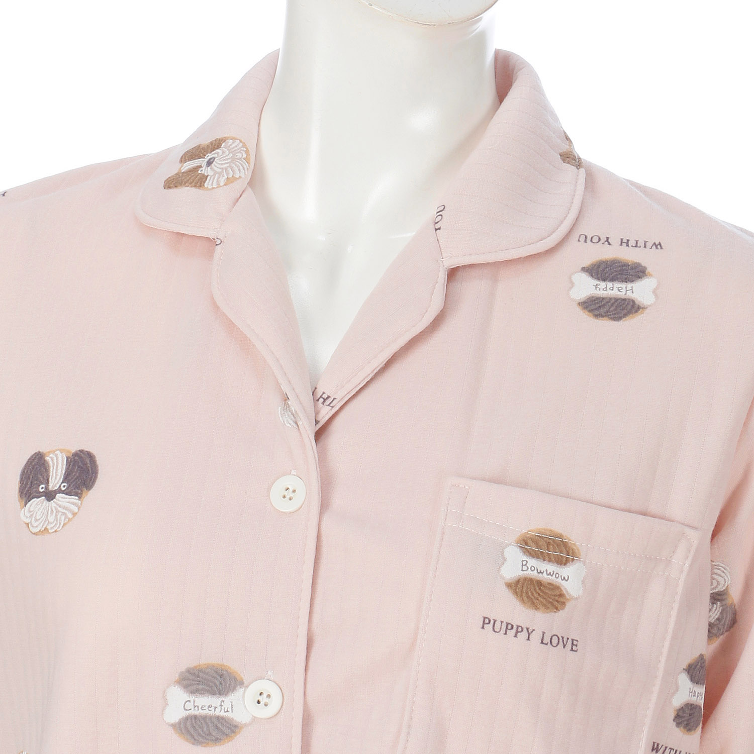 Candy Closet 婦人 ストライプキルト ドッグクッキープリント パジャマ - 画像4