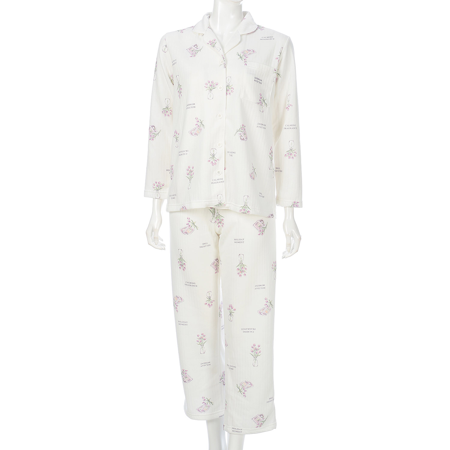 Candy Closet 婦人 ストライプキルト ドッグクッキープリント パジャマ