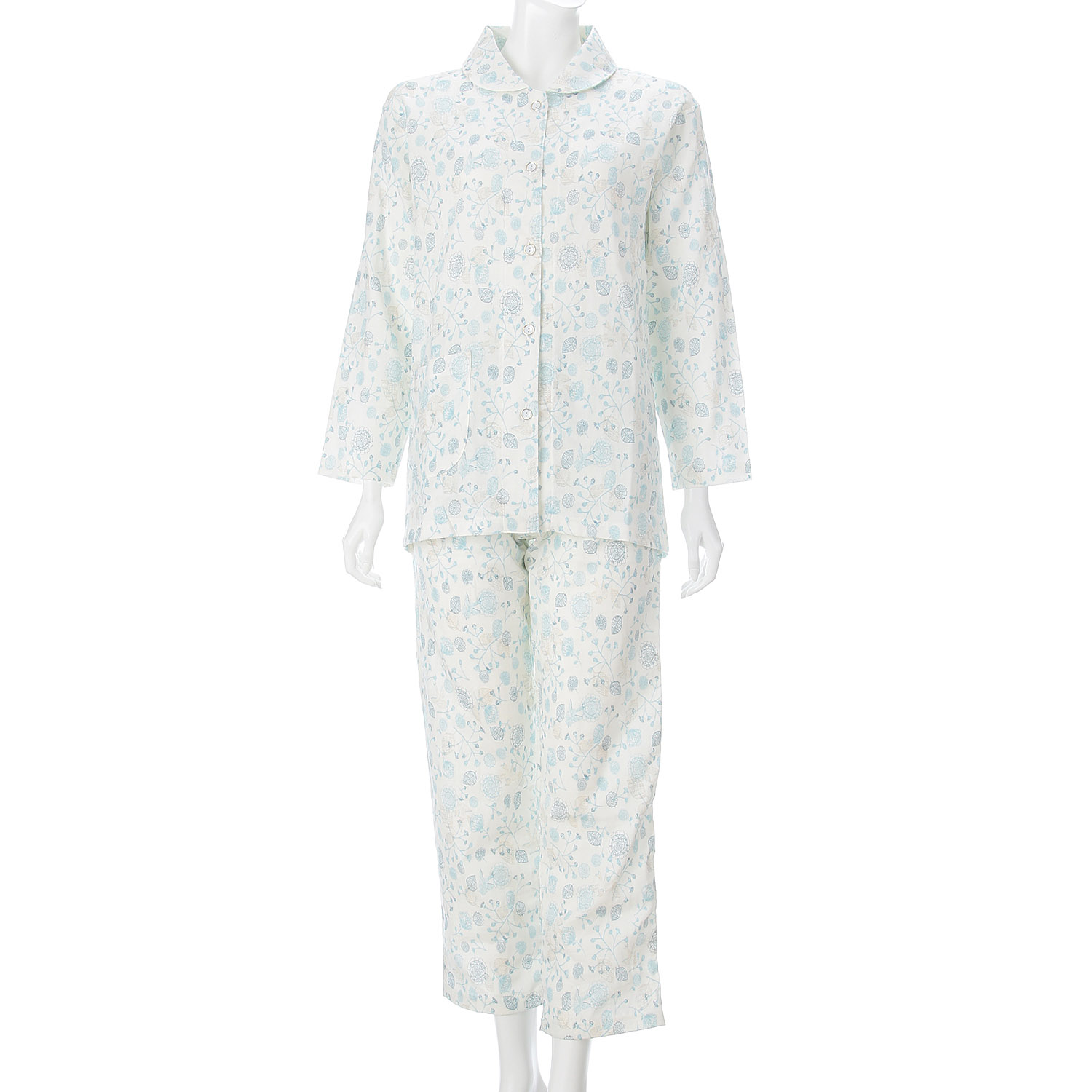 婦人ガーゼ全開シャツパジャマ S／M／L 日本製 - 画像2