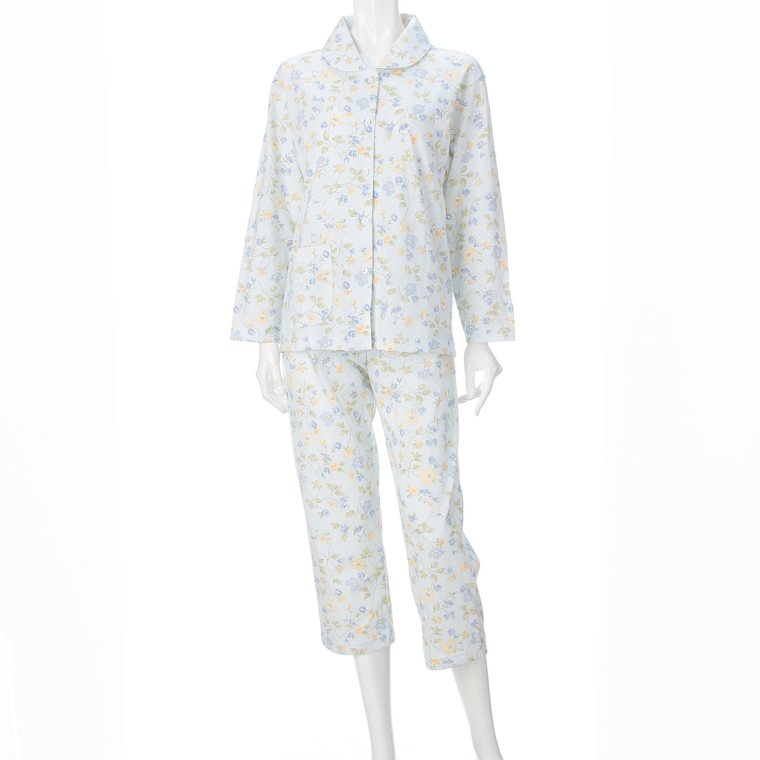 婦人 綿天竺全開パジャマ プチサイズ S／M／L 日本製 - 画像4