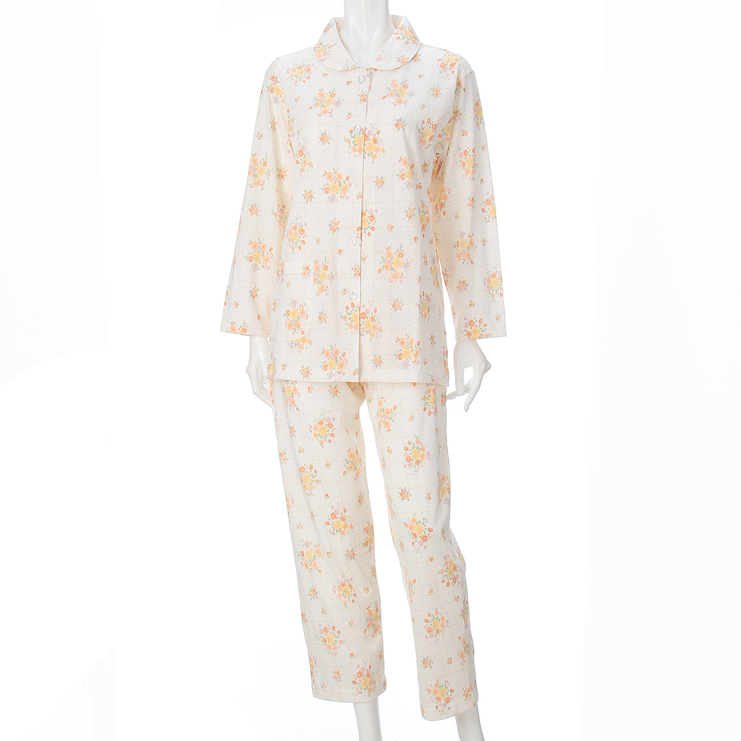 婦人 綿天竺全開パジャマ  LL 日本製 - 画像2