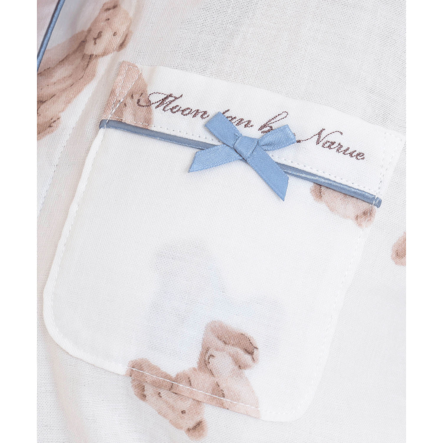 Narueコットンダブルガーゼおやすみベアシャツパジャマ - 画像5