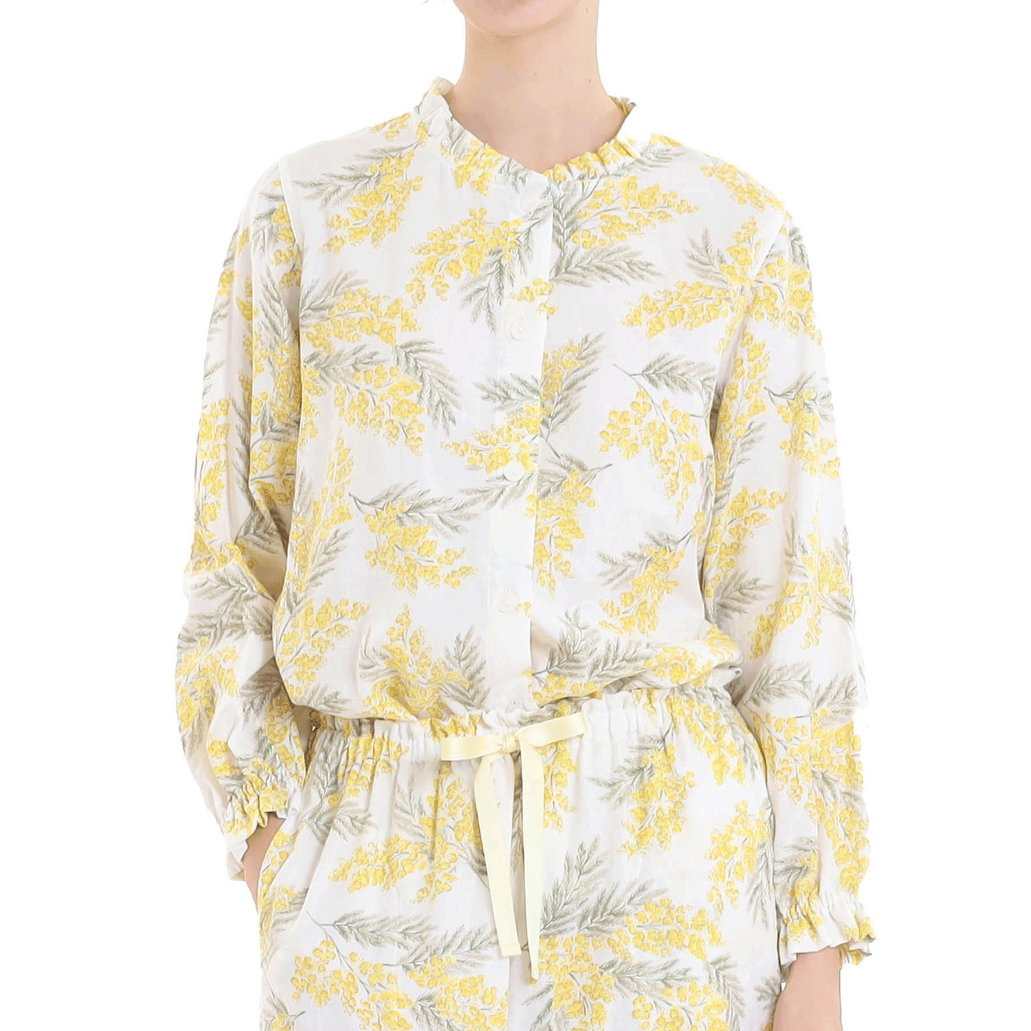 Narue 50／ダブルガーゼミモザフリルパジャマ - 画像1