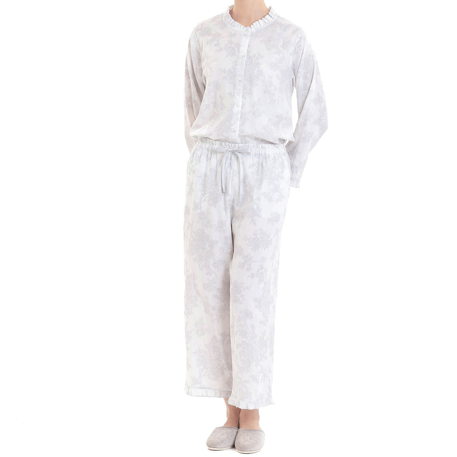 Narue 50／ダブルガーゼローズミュールフリルパジャマ - 画像2