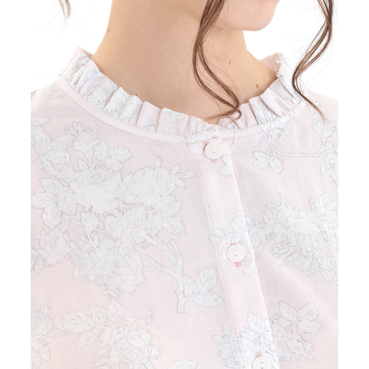 Narue 50／ダブルガーゼローズミュールフリルパジャマ - 画像12