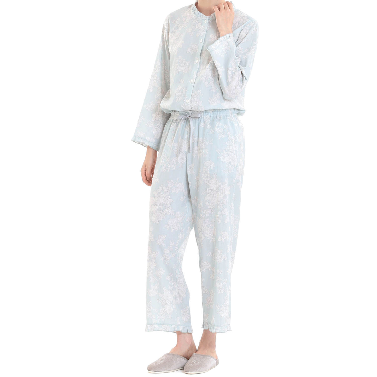 Narue 50／ダブルガーゼローズミュールフリルパジャマ - 画像18