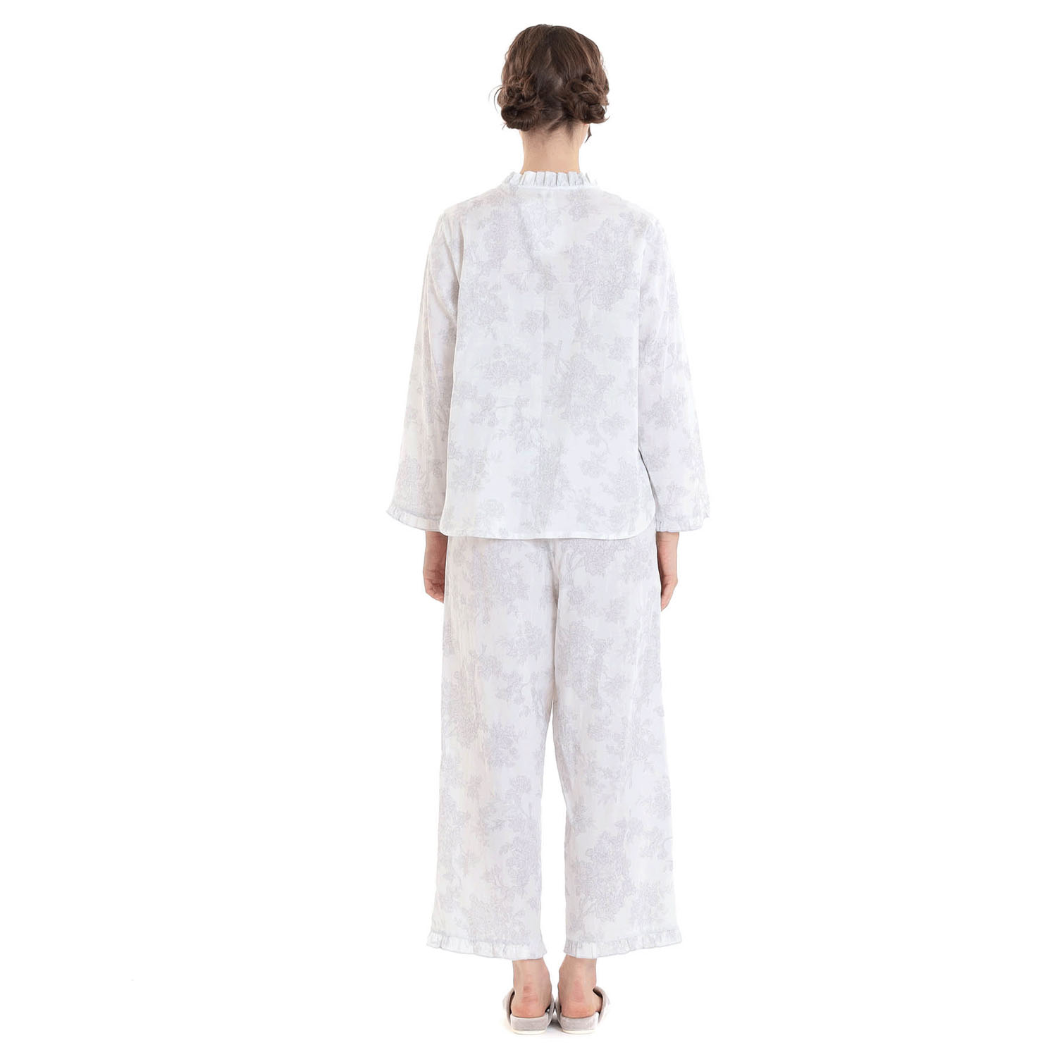 Narue 50／ダブルガーゼローズミュールフリルパジャマ - 画像8