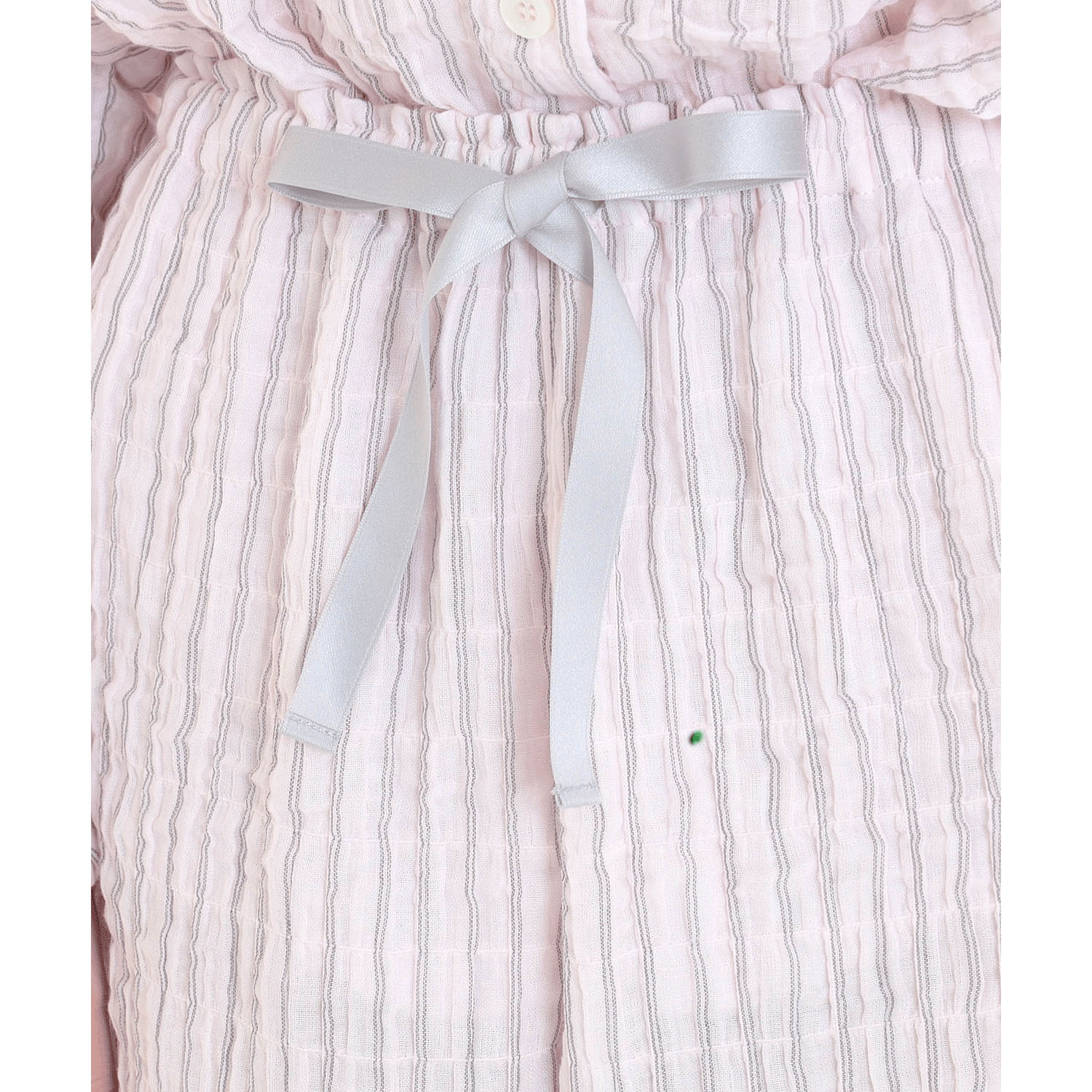 Narue シャーリングダブルガーゼストライプスタンドカラーパジャマ - 画像15