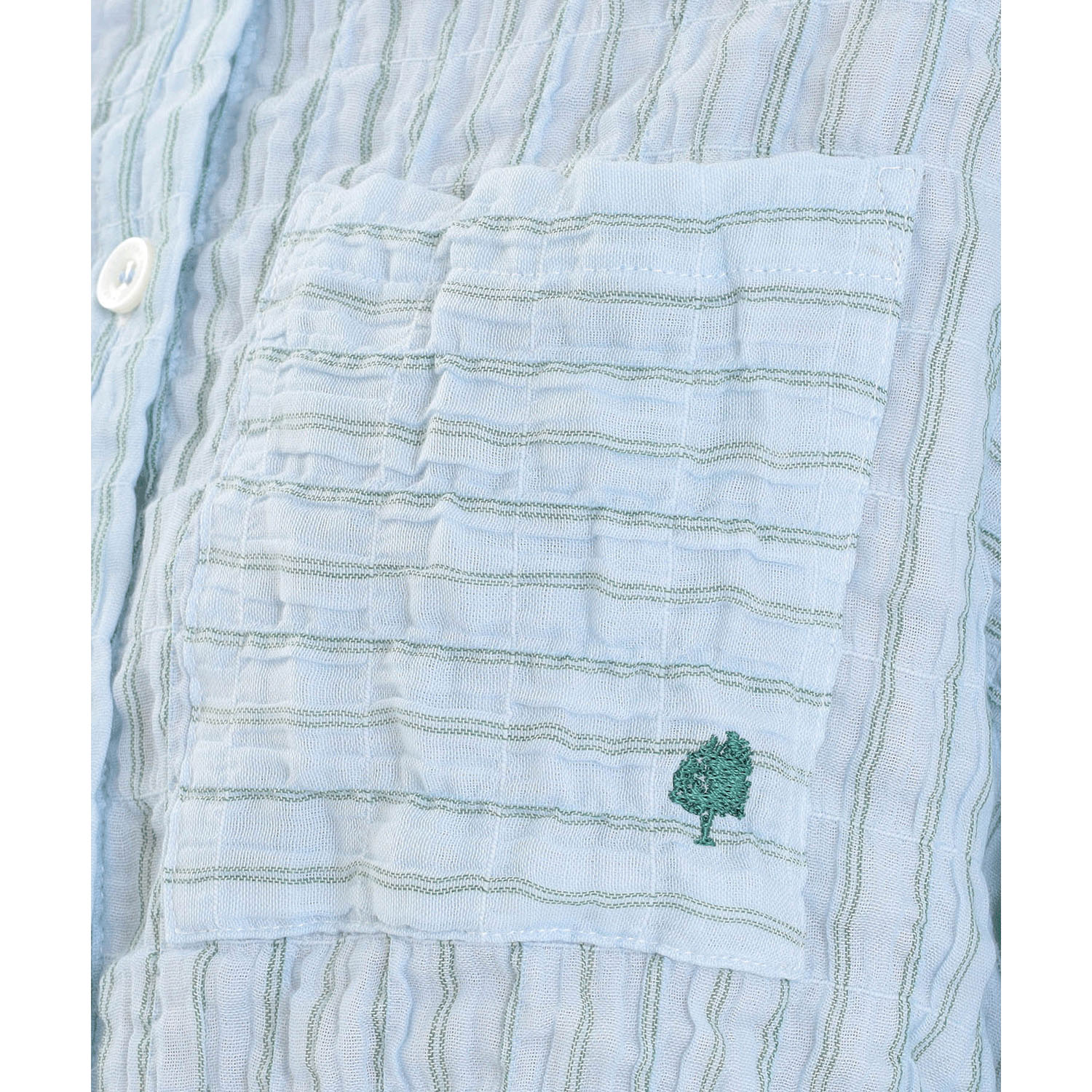 Narue シャーリングダブルガーゼストライプスタンドカラーパジャマ - 画像21