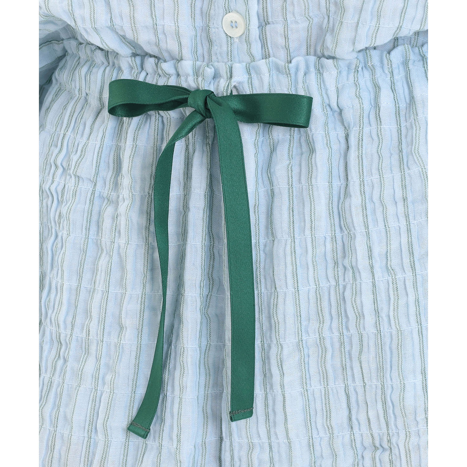 Narue シャーリングダブルガーゼストライプスタンドカラーパジャマ - 画像23