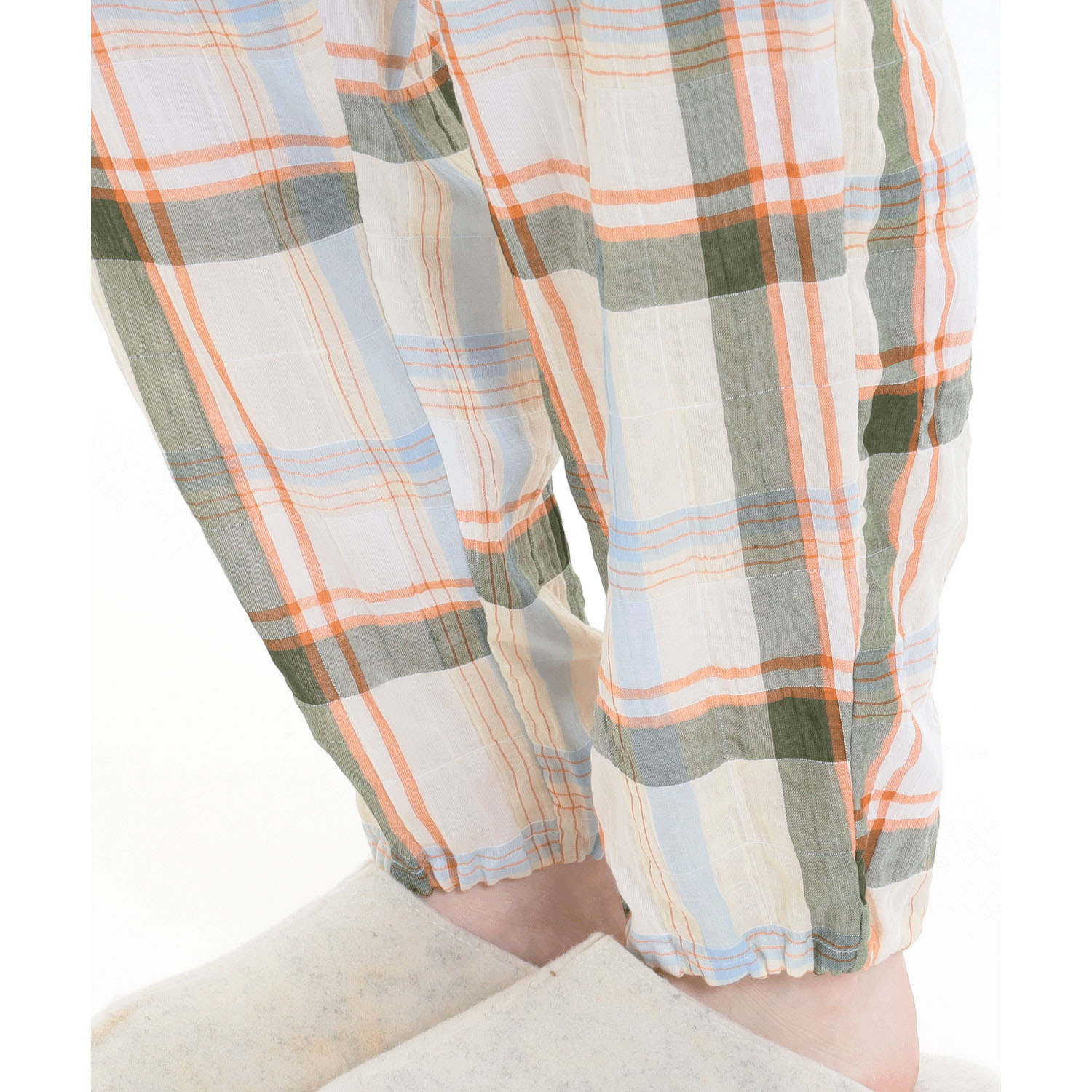 Narue シャーリングダブルガーゼチェックシャツパジャマ - 画像13