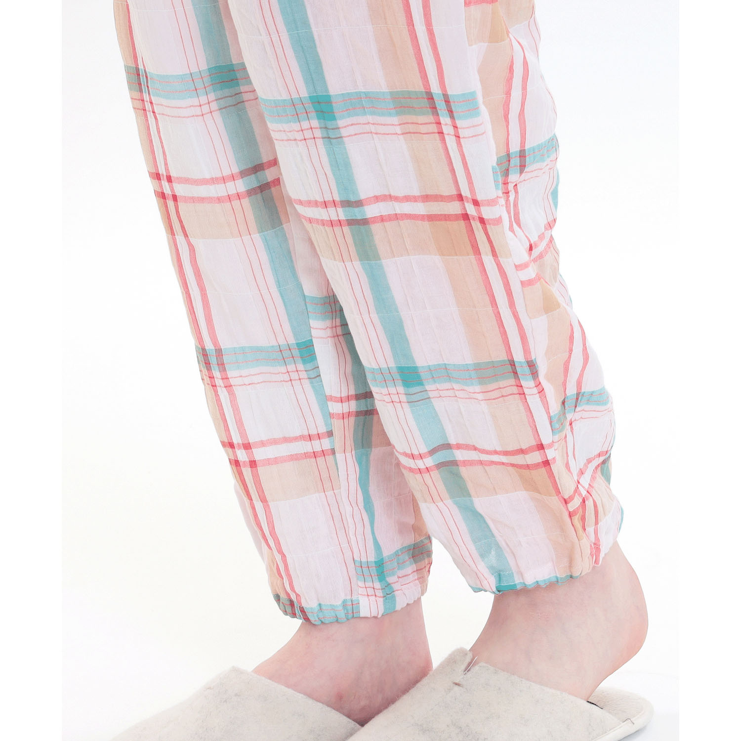 Narue シャーリングダブルガーゼチェックシャツパジャマ - 画像7