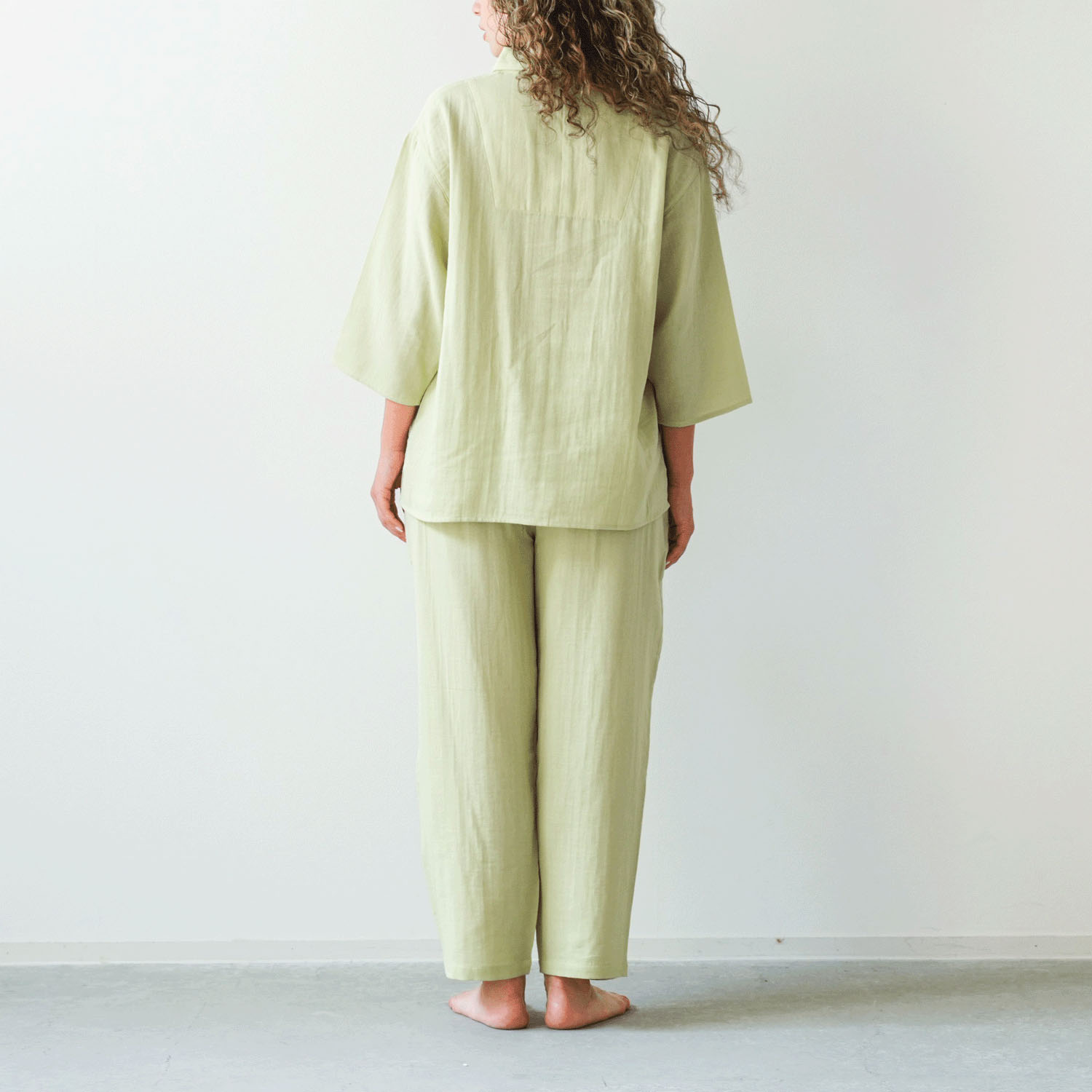 着る保湿クリーム スクエア開襟7分袖パジャマ - 画像11