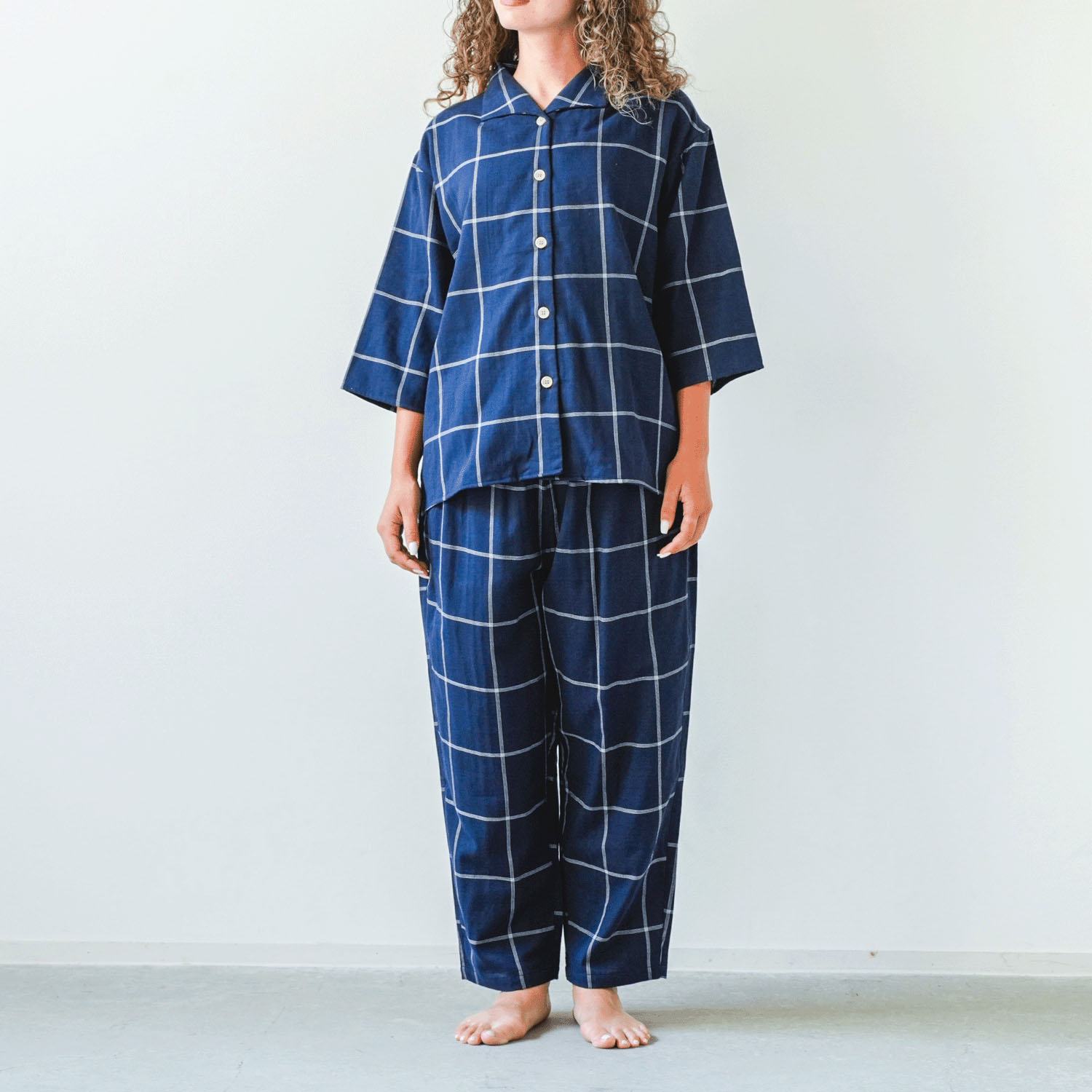 着る保湿クリーム スクエア開襟7分袖パジャマ - 画像15