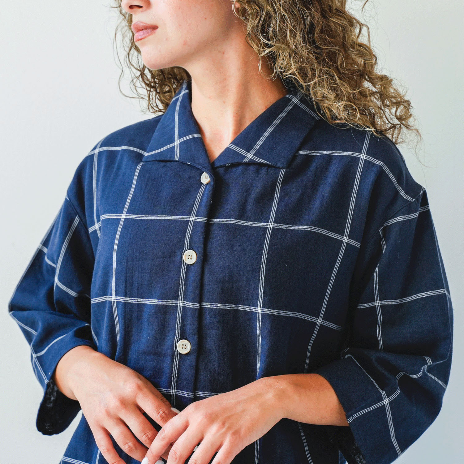 着る保湿クリーム スクエア開襟7分袖パジャマ - 画像18