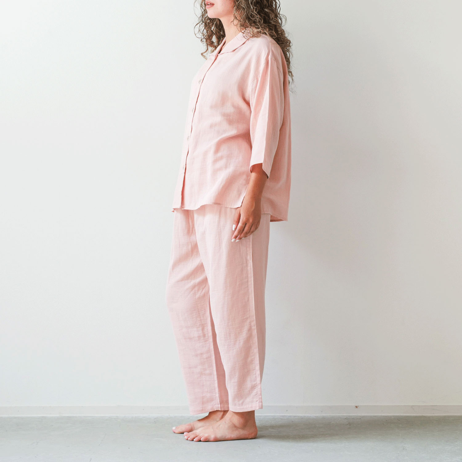 着る保湿クリーム スクエア開襟7分袖パジャマ - 画像4