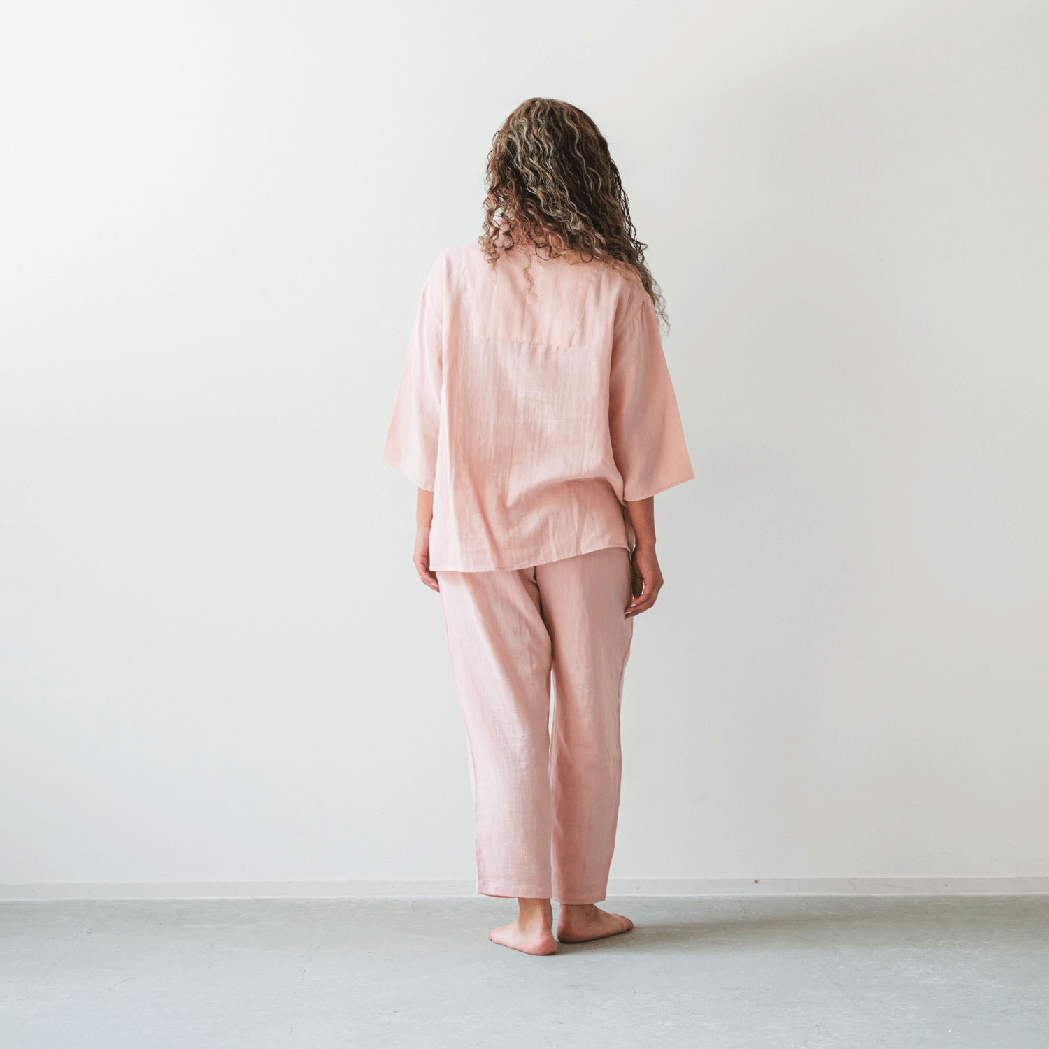 着る保湿クリーム スクエア開襟7分袖パジャマ - 画像5